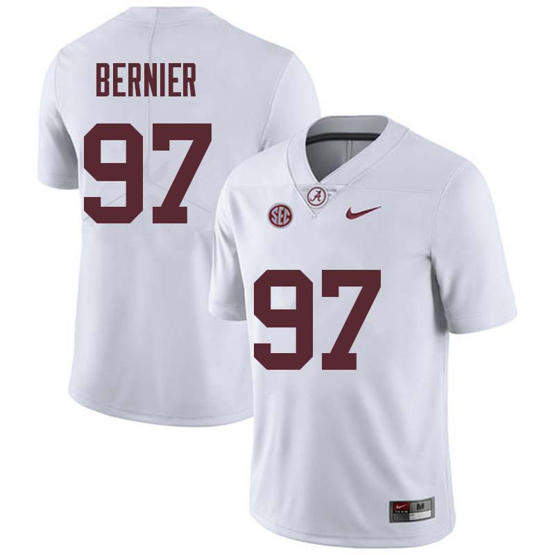 Alabama Crimson Tide Men's Mike Bernier #97 White NCAA Nike Authentic Stitched College Football Jersey PL16R56ZF